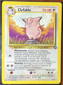 Pokemon Clefable 17/64 Jungle Near Mint NM - Image 1
