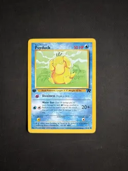 Pokemon TCG Psyduck 65/82 Team Rocket 1st Edition Regular Common Non Holo - Image 1