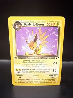 Pokemon TCG Dark Jolteon 38/82 Unlimited Team Rocket 1st Edition WOTC C - Image 1