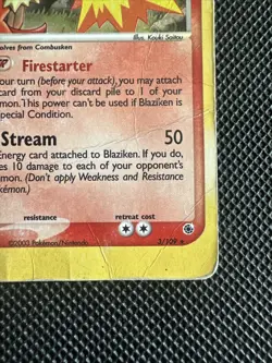 Blaziken 3/109 Ruby and Sapphire Holo Pokemon 2003 HP - Image 2