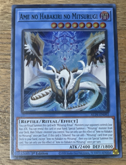 Yu-Gi-Oh! Ame No Habakiri No Mitsurugi ALIN-EN092 Super Rare 1st Ed. - Image 1