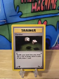 Gambler 60/62 Fossil Set 1st Edition Vintage 1999 Pokemon Card MP W Slv & Loader - Image 1
