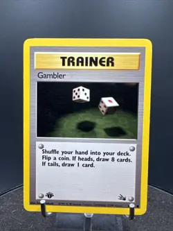 1st Edition Gambler 60/62 Fossil Non Holo WoTC Pokemon Trading Card Game 1999 - Image 1