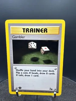 1st Edition Gambler 60/62 Fossil Non Holo WoTC Pokemon Trading Card Game 1999 - Image 2