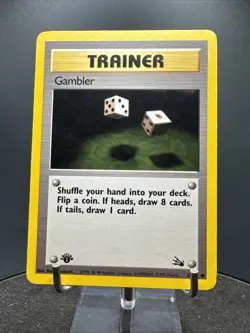 1st Edition Gambler 60/62 Fossil Non Holo WoTC Pokemon Trading Card Game 1999 - Image 3