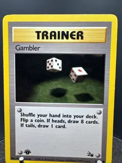 1st Edition Gambler 60/62 Fossil Non Holo WoTC Pokemon Trading Card Game 1999 - Image 4