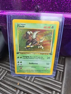 Pokemon TCG 1st Edition Pinsir Jungle Holo Rare Card 9/64 Near Mint Condition - Image 1