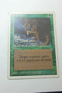 MTG Giant Growth x1- -Unlimited Edition-Mod/Heavy Play - Image 1