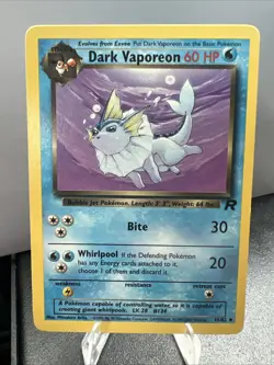 Pokemon TCG Dark Vaporeon 45/82 Team Rocket Regular Unlimited Uncommon NM - Image 1