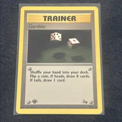Pokemon TCG WoTC Gambler 60/62 Fossil First Edition Rare Lightly Played LP+ - Image 1