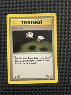 Gambler 60/62 1st Edition Fossil Pokemon TCG WoTC Vintage MP - Image 1