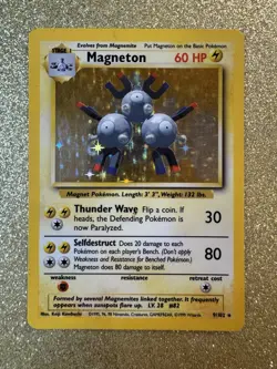 MAGNETON - Holo Rare + Unlimited, Base Set, LP/NM, 9/102? (Pokemon TCG, 1999) - Image 1