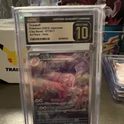 CGC 10 Pristine Tinkatuff 077/071 Art Rare Pokemon 2023 Clay Burst - sv2D - Image 2