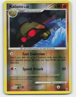 2009 Pokemon, Arceus, #67/99 Kabuto, Reverse Holo Common - Image 1