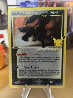 Umbreon Gold Star 17/17 Celebrations: Classic Collection Holo Pokemon English NM - Image 1
