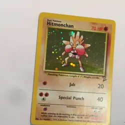 Pokemon Hitmonchan 8/130 Wotc Base Set 2 Holo Rare LP-NM SWIRL - Image 3