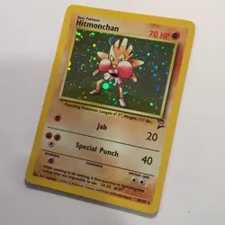 Pokemon Hitmonchan 8/130 Wotc Base Set 2 Holo Rare LP-NM SWIRL - Image 4