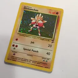 Pokemon Hitmonchan 8/130 Wotc Base Set 2 Holo Rare LP-NM SWIRL - Image 5