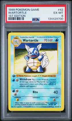 1999 POKEMON GAME 1ST ED #42 WARTORTLE PSA 6 - Image 1