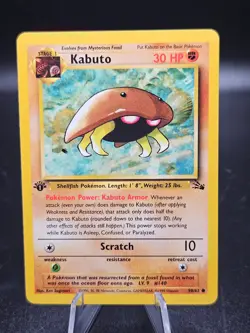 Pokemon TCG Kabuto Fossil 50/62 1st edition 1999 WOTC LP (Card #4) - Image 1