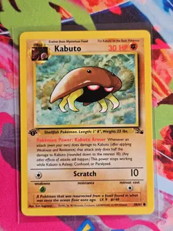 Pokemon TCG Kabuto Fossil 50/62 1st edition 1999 WOTC LP (Card #4) - Image 3