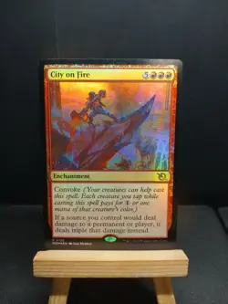 MTG Magic the Gathering City on Fire (135/548) March of the Machine FOIL RARE - Image 1