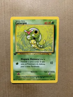 1st Edition SPANISH Caterpie 45/102 Base Set - Common Pokemon Card - NM/Mint - Image 1