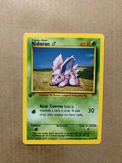 1st Edition SPANISH Nidoran 55/102 Base Set - Common Pokemon Card - NM/Mint - Image 1