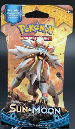 Pokemon "Sun & Moon Base" 10-Card Sealed Booster Pack (Solgaleo) X1 sleeved new - Image 1