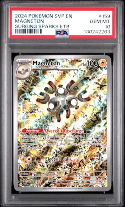 MAGNETON 2024 Pokemon Scarlet & Violet Black Star PSA 10 Surging Sparks #159 - Image 1