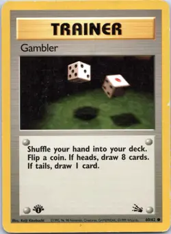 1999 Pokemon Fossil 1st Edition Gambler Common #60/62 - Image 1