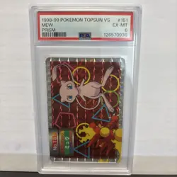1998-99 Pokemon Topsun VS Mew VS Magmar Prism PSA 6 - Image 1