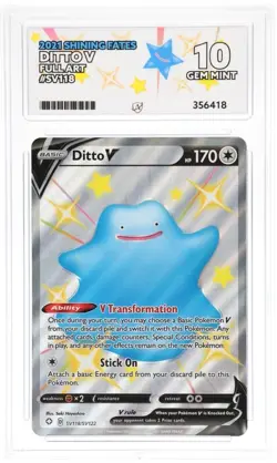 Pokemon Ditto v Shining Fates Full Art SV118/SV122 | ACE 10 PERFECT SUBGRADES - Image 2
