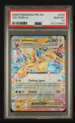 Jolteon Ex PSA 10 30/131 Prismatic Evolutions 2025 Pokemon - Image 1