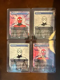X4 Spider-Man Brainstorm 7013 Black/White + 7019 Secret Lair Chase Cards. - Image 1