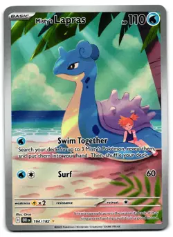 Misty's Lapras 194/182 - Destined Rivals Illustration Rare Pokemon TCG - LP Card - Image 1