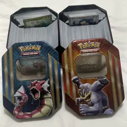 Pokemon Triple Power Tin Shiny Gyarados & Machamp EX 2016 + 1000 Bulk S&V Cards 820650801020 - Image 2