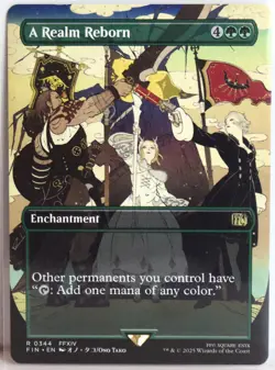 A Realm Reborn [New, Near Mint] Borderless Art {Final Fantasy MTG} - Image 1