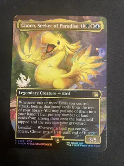 Choco, Seeker of Paradise MTG Final Fantasy Borderless Chocobo Track Foil 569 - Image 1