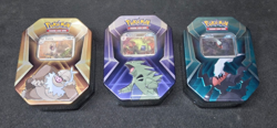 Lot Of 3 Pokemon TCG Triple Whammy Tin Set Darkrai, Slaking and Tyranitar Sealed - Image 1