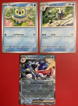 Pokemon Froakie 056, Frogadier 057, Greninja ex 054 - Scarlet & Violet Promo - Image 1
