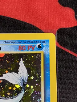 1st Edition Vaporeon Jungle 12/64 Pokemon Holo (ITALIAN) Half Swirl - Image 2