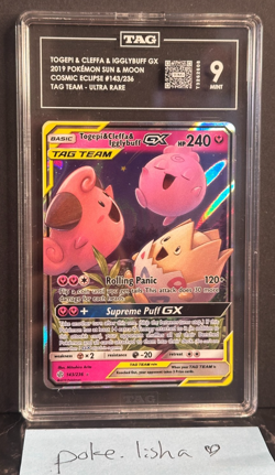 Pokemon Togepi & Cleffa & Igglybuff GX Tag Team 143/236 2019 Cosmic Eclipse TAG9 - Image 1