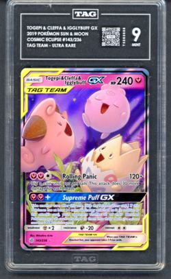 Pokemon Togepi & Cleffa & Igglybuff GX Tag Team 143/236 2019 Cosmic Eclipse TAG9 - Image 4