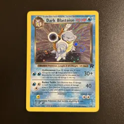 Pokemon Dark Blastoise TCG Team Rocket Holo 3/82 Unlimited Rare with Cosmo Swirl - Image 1