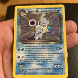 Pokemon Dark Blastoise TCG Team Rocket Holo 3/82 Unlimited Rare with Cosmo Swirl - Image 2
