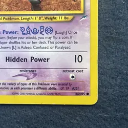 Pokemon TCG WoTC Unown [L] 86/105 Neo Destiny Vintage MP - Image 5