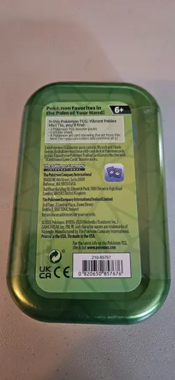 Pokemon- TCG -Vibrant Paldea Mini Tin Leafeon & Arboliva Factory Sealed - Image 2