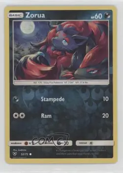 Zorua Reverse Foil Pokemon Sun & Moon Shining Legends #52 - Image 1