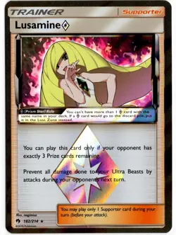 Pokemon - Lost Thunder Lusamine Prism Star 182/214 LP - Image 1